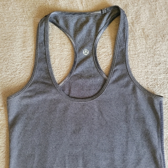 Lululemon Cool Racerback Mini Pop Stripe Black Heathered Slate - Picture 3 of 10